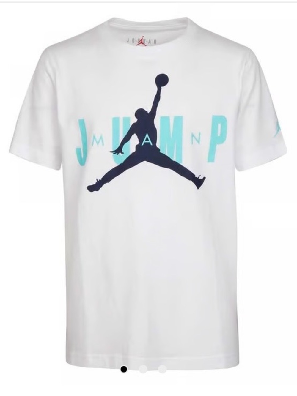 NWOT Air Jordan Jumpman graphic t-shirt white with Tiffany green lettering XL
